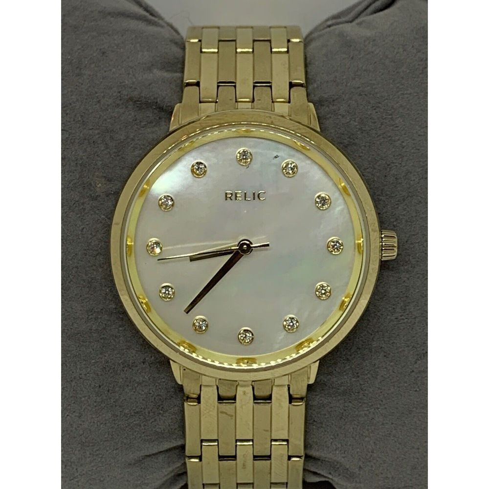 Relic ZR34287 Women's Stainless Steel Analog White Dial Quartz Wrist Watch W18